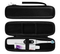 Linkidea Electric Toothbrush Travel Case with Pocket for Replacement Head, Compatible with Oral-B iO Series, Smart 1500, Philip Sonicare, Hard Shell Tooth Brush Protective Storage Bag