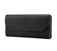 Linkidea Extra Large Sunglasses Pouch Case, Vegan Leather Sun Glasses Organizer Soft Bag Compatible with GUCC1 GG0595S GG0875S GG0351S GG1087S RayBan RB4840S RB2132 RB3707 (XL, Black)