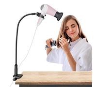 Linkidea Hair Dryer Stand, 360 Degree Rotating Blow Dryer Holder Hands-Free, Gooseneck Bracket with Clamp Mount for Dog Cat Grooming Home Salon