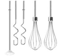 Linkidea Hand Mixer Attachments Beaters, Blending Rod, Dough Hooks, Stainless Steel Hand Blender Accessories Compatible with Kitchenaid Hand Mixers KHM3 KHM5 KHM7 KHM9 (Set of 5)