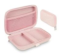 Linkidea Handheld Game Console Carrying Case, Shockproof Travel Storage Organizer Compatible with Mini Game Player Box for Charging Cable, EarPods, Batteries and Accessories (Pink)
