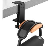 Linkidea Headphone Stand Hanger Compatible with Apple AirPods Max, Wooden Headset Holder Clamp Mount, Under Desk Headphone Hook Rack for Gaming Headphones, Office Desk & Table (Beech)