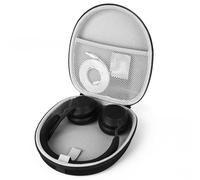 Linkidea Headphones Carrying Case Compatible with Jabra, Skullcandy, Mpow, Shure, Sennheiser Case, Protective Hard Shell Travel Bag with Cable, Charger Storage (Black)