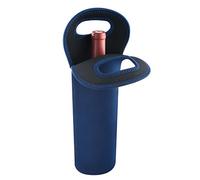 Linkidea Insulated Cooler Bag for Travel, Slim-Fit Insulated Wine Bottle Tote for Standard 750ml Bottles up to 3" Diameter, Picnic Beverage Holder (Blue)