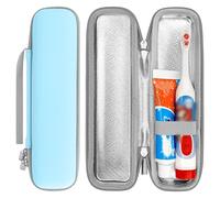 Linkidea Kids Electric Toothbrush Travel Case with Waterproof Lining, Portable Hard Shell Carrying Bag, Protective Storage Box Compatible with Philips Sonicare HX3601, Oral-B Battery (Blue)