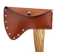 Linkidea Leather Axe Sheath Compatible with 4 Inch Axe Blades - Secure Snap Closure, Durable Construction for Outdoor/Camping/Bushcraft/Survival Use, for Hatchet Axes(Brown)