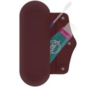 Linkidea Manual Toothbrush Toothpaste Travel Case, Compatible with Colgate ExtraClean, Oral-B CrossAction, Silicone Carrying Bag with Magnetic Snap, Portable Protective Storage Box (Brown)