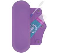 Linkidea Manual Toothbrush Travel Case, Silicone Brush Bag with Magnetic Closure, Protective Storage Box Compatible with Colgate ExtraClean, Oral-B CrossAction (Purple)