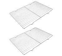 Linkidea Metal Grate Cooling Rack Pack of 2, Stainless Steel Baking Cooling Rack Rectangle 14.9" x 11", Oven Safe Grid Wire Racks for Roasting Disposable Pan (Silver)