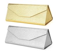 Linkidea Oversized Sunglasses Case, Large Frame Glasses Case for Sunglass, Eyeglasses Travel Bag Compatible with Rayban Aviator Titanium/Jackie Ohh II/Various Brand Models, 2 Pack