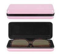 Linkidea Oversized Sunglasses Case, Large Frame Glasses Case for Sunglass, Eyeglasses Travel Bag Compatible with T0M FORD DAX Square Shape Rayban Rectangular/Aviator Titanium (Pink)