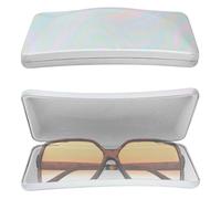 Linkidea Oversized Sunglasses Case, Large Frame Glasses Case for Sunglass, Eyeglasses Travel Bag Compatible with Rayban William Titanium Square/New Wayfarer (White Colorful)