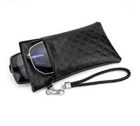 Linkidea Oversized Sunglasses Pouch, Large Frame Glasses Pouch for Sunglass, Eyeglasses Travel Bag Compatible with Rayban Classic/Hexagonal/Cats 5000 Aviator/Elliot Square (Black)