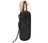 Linkidea Oversized Sunglasses Pouch, Large Frame Glasses Pouch for Sunglass, Eyeglasses Travel Bag Compatible with Rayban Caravan Reverse Square/William Titanium Square/more (Black)