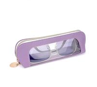 Linkidea Oversized Sunglasses Pouch, Large Frame Glasses Pouch for Sunglass, Eyeglasses Travel Bag Compatible with Rayban Square Shaped/Aviator Reverse/Old Aviator/more (Purple)