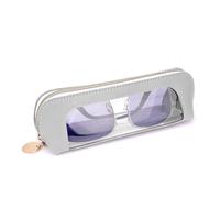 Linkidea Oversized Sunglasses Pouch, Large Frame Glasses Pouch for Sunglass, Eyeglasses Travel Bag Compatible with Rayban Square Shaped/Aviator Reverse/Old Aviator/more (Grey)