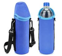 Linkidea Plastic Bottled Water Carrier with Shoulder Strap Compatible with Smartwater, Propel 20/24 Fl Oz, Insulated Neoprene Disposable Water Bottle Sling Bag Holder (1 Pack/Blue)