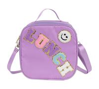 Linkidea Purple Cartoon Pattern Lunch Tote Bag for Kids, Portable Reusable Lunch Box Container Fits School, Picnic Use, Compatible with B.Box, Sunhanny, Pedeco, QQKO, Xgxn Lunch Box