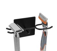 Linkidea Razor Holder for Shower Wall, Adhesive Wall Mount Razor Hook, Stainless Steel Shaver Holder, Compatible with Gillette Fusion5, Mach3, Sensor3, Bathroom Razor Storage (Black)