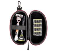 Linkidea Razor Travel Case, Hard Shell Shaving Razor Holder and Organizer, Portable Razor Case Compatible with Gillette Fusion 5, ProGlide, Mach 3, Sensor 3, Dorco Pace 6 Pro (Black)
