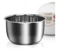 Linkidea Rice Cooker Stainless Steel Inner Pot Compatible with Zojirushi NS-WAC10, NS-TGC10, AROMA ARC-6106, Dishwasher Safe, No Coating Replacement Bowl
