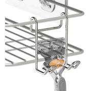 Linkidea Shower Caddy Shelf Hooks, Stainless Steel Wall Mounted Hanger Organizer for Loofah, Body Brush, Razor, Bath Sponge, Towel, Rust Resistant Bathroom Storage, Silver 4 Pack