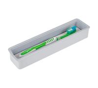 Linkidea Silicone Toothbrush Holder with Drainage Hole, Bathroom Organizer with Drying Diatomite Stone, Compatible with Colgate Extra Clean, Oral-B CrossAction Toothbrush (Grey)