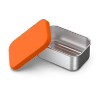 Linkidea Small 304 Stainless Steel Rectangle Bento Snack Box, Mini Container with Silicone Lid, Plastic Free & Dishwasher Safe (12 oz)