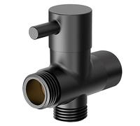 Linkidea Solid Brass G1/2" Shower Arm Head Diverter Valve, Shower Head Replacement Component Adapter, 3 Way Diverter Valve (Matte Black)