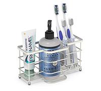 Linkidea Stainless Steel Electric Toothbrush Holder, Ventilated Tooth Brush Storage Organizer, 6 Slots Multifunctional Rack for Toothpaste, Razor, Shaver, Comb (Brushed Nickel)