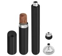 Linkidea Stainless Steel Hip Flask with Cigar Holder and Funnel, Portable Travel Flask for Cigars & Alcohol Storage (Black 2 Oz Capacity)