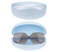 Linkidea Sunglasses Case, Frame Glasses Case for Sunglass, Eyeglasses Travel Bag Compatible with Rayban Square Shaped/Aviator Reverse/William Titanium (Blue)