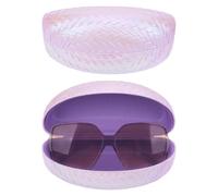 Linkidea Sunglasses Case, Frame Glasses Case for Sunglass, Eyeglasses Travel Bag Compatible with Rayban Square Shaped/Aviator Reverse/William Titanium (Pink)