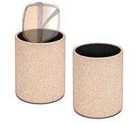 Linkidea Sunglasses Desk Holder Stand Compatible with Extra Large Glasses, 2 Pack Gold Vegan Leather Eyeglasses Storage with Flock Lining, Sunwear Display Organizer