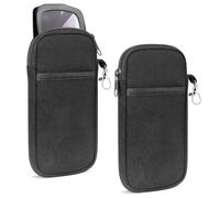 Linkidea Sunglasses Pouch 2 Pack, Large Frame Glasses Pouch for Sunglass, Eyeglasses Travel Bag Compatible with QUAY NIGHTFALL/HIGH KEY TWIST RayBan Aviator Max/Caravan Reverse (Black)