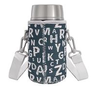 Linkidea Thermal Jar Holder, Insulated Lunch Bag with Shoulder Strap, Suitable for Office Work, Outdoor Picnics, Compatible with Thermos 24 oz (Blue)