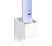 Linkidea Wall Mount Electric Toothbrush Charger Holder with Cable Organizer, Self-Adhesive Powered Brush Stand Compatible with Oral-B iO 3/5, Smart, Pro, Genius Toothbrush(Oval Charger Only)