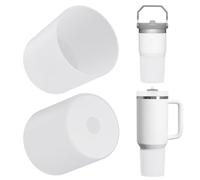 Linkidea Water Bottle Boot Compatible with Stanley Quencher H2.0 20oz/30oz/40oz, IceFlow Flip 20oz/30oz, Silicone Waterbottle Bottom Sleeve Cover Protector, Bottle Bumper (White / 2 Pack)