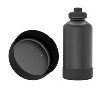 Linkidea Water Bottle Boot Compatible with ThermoFlask Insulated Stainless Steel 64oz Bottles, Silicone Waterbottle Bottom Sleeve Cover Bumper Protector (Black)