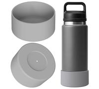 Linkidea Water Bottle Boot Compatible with YETI Rambler Bottle 26oz, Yonder 34oz, Silicone Anti-Slip Water Bottle Bottom Sleeve Cover Protector (Grey / 2 Pack)