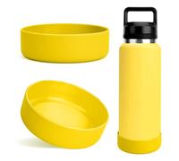 Linkidea Water Bottle Boot Compatible with YETI Rambler Bottle 36oz, Silicone Anti-Slip Water Bottle Bottom Sleeve Cover Protector, Bottle Bumper (Alpine Yellow / 2 Pack)