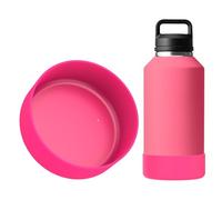 Linkidea Water Bottle Boot Compatible with YETI Rambler Bottle 64oz, Silicone Water Bottle Bottom Sleeve Cover Protector, Waterbottle Bumper (Pink)