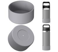 Linkidea Water Bottle Boot Compatible with YETI Rambler Jr. Kids 12oz, Rambler 12oz/18oz, Yonder 20oz/25oz, Silicone Anti-Slip Bottle Bottom Sleeve Bumper Protector (Grey / 2 Pack)