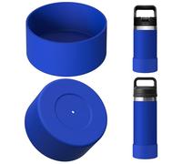 Linkidea Water Bottle Boot Compatible with YETI Rambler Jr. Kids 12oz, Rambler 12oz/18oz, Yonder 20oz/25oz, Silicone Anti-Slip Bottle Bottom Sleeve Bumper Protector (Navy Blue / 2 Pack)