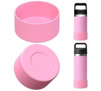 Linkidea Water Bottle Boot Compatible with YETI Rambler Jr. Kids 12oz, Rambler 12oz/18oz, Yonder 20oz/25oz, Silicone Anti-Slip Bottle Bottom Sleeve Bumper Protector (Light Pink / 2 Pack)