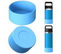 Linkidea Water Bottle Boot Compatible with YETI Rambler Jr. Kids 12oz, Rambler 12oz/18oz, Yonder 20oz/25oz, Silicone Anti-Slip Bottle Bottom Sleeve Bumper Protector (Blue / 2 Pack)