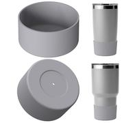 Linkidea Water Bottle Boot Compatible with YETI Rambler Travel Mug 20oz/30oz, Tumbler 20oz/30oz, Silicone Anti-Slip Water Bottle Bottom Sleeve Cover Protector (Grey / 2 Pack)