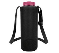 Linkidea Water Bottle Carrier with Shoulder Strap Compatible with Nalgene Sustain Wide Mouth 48oz Bottles, Insulated Neoprene Waterbottle Sling Bag Holder (Black)