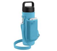 Linkidea Water Bottle Carrier with Shoulder Strap Compatible with YETI Rambler Bottle 26oz, Yonder 25oz, Waterbottle Sling Bag Holder with Mesh Phone Pocket, Blue