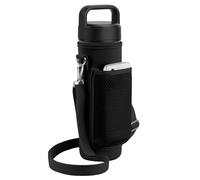 Linkidea Water Bottle Carrier with Shoulder Strap Compatible with YETI Rambler Bottle 26oz, Yonder 25oz, Waterbottle Sling Bag Holder with Mesh Phone Pocket, Black